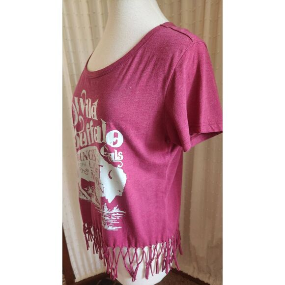 F98 Cruel Western tee w fringe, "Wild Buffalo Gals, Dancing by the Light of the - Picture 7 of 10